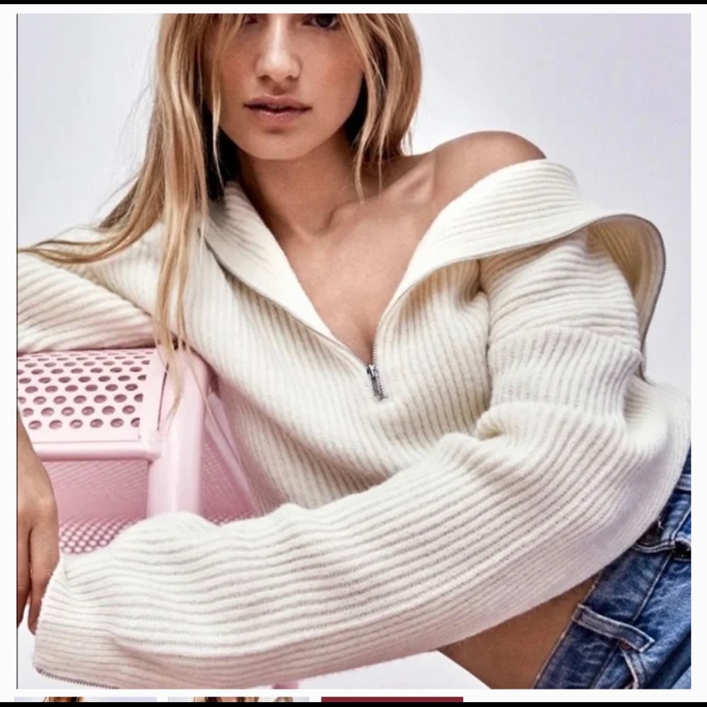 For love and lemons cropped sweater 1 navy 1 pink